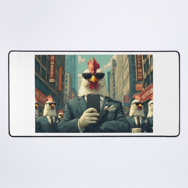 Item preview, Stylish Rooster Businessmen in a Cityscape Setting designed and sold by Artessie.