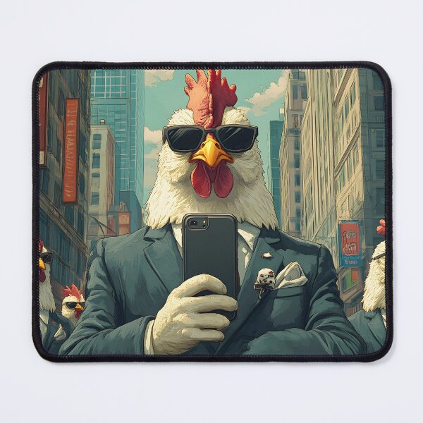 Item preview, Stylish Rooster Businessmen in a Cityscape Setting designed and sold by Artessie.