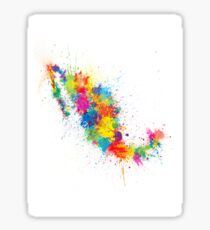 Mexico Paint Splashes Map Sticker