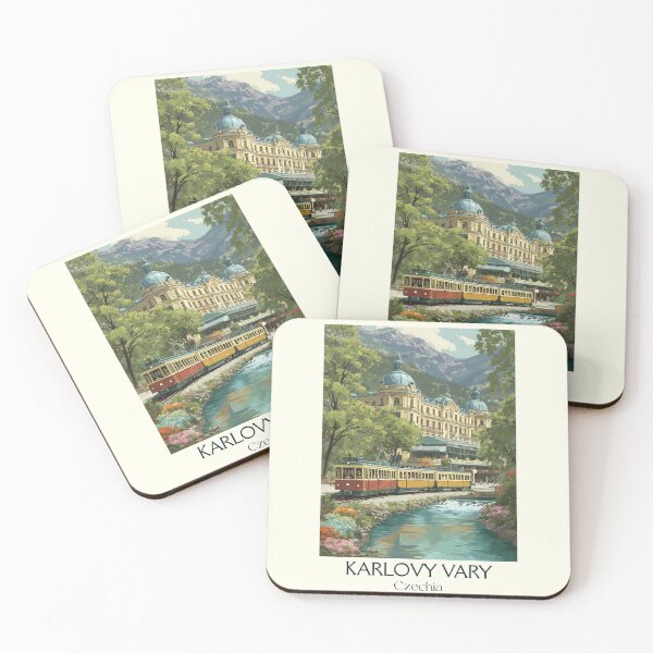 Item preview, Karlovy Vary Czech Republic Vintage Travel Poster - Bohemian Spa City designed and sold by TuncGK.