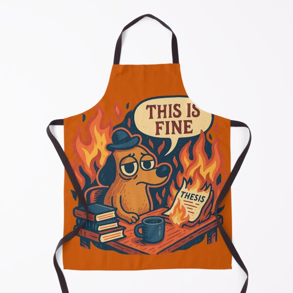 Item preview, This Is Fine Thesis Burning Dog — Graduate Student Stress, Dissertation Humor, Academic Burnout designed and sold by GirlyPopped.