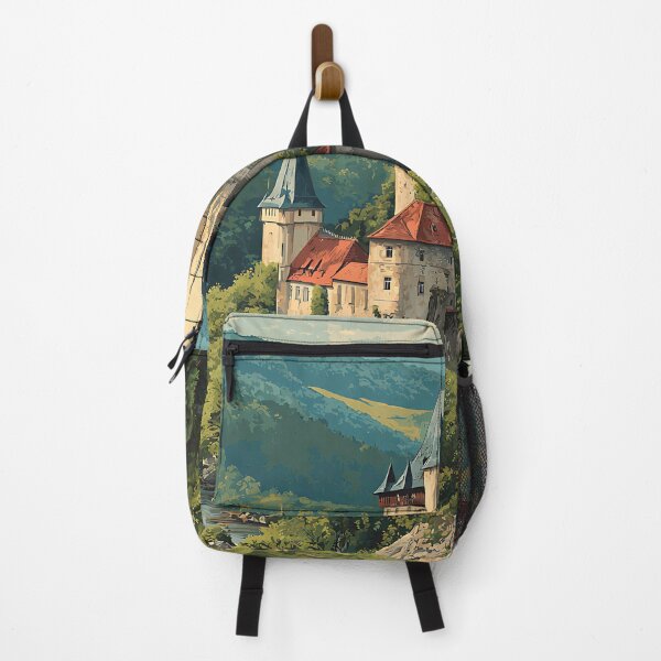 Item preview, Karlštejn Castle Czech Republic Vintage Travel Poster - Royal Bohemian Fortress designed and sold by TuncGK.