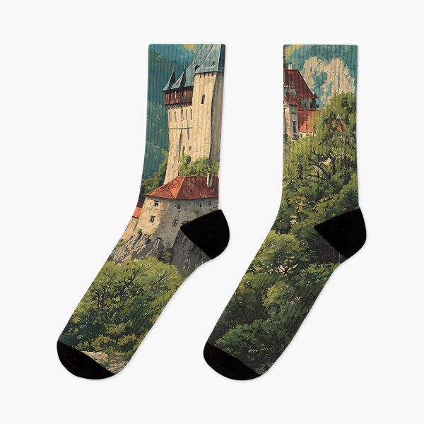 Item preview, Karlštejn Castle Czech Republic Vintage Travel Poster - Royal Bohemian Fortress designed and sold by TuncGK.