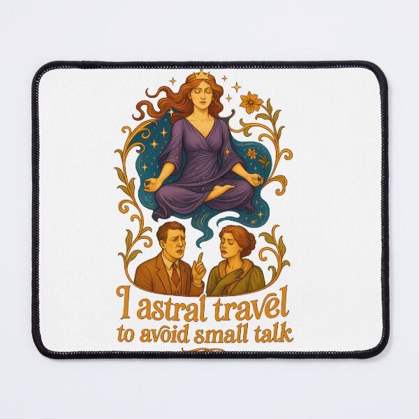 Item preview, I Astral Travel To Avoid Small Talk Art Nouveau T-Shirt | Introvert Spiritual Humor designed and sold by MySpiritTravels.