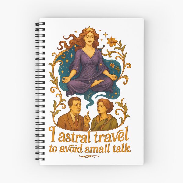 Item preview, I Astral Travel To Avoid Small Talk Art Nouveau T-Shirt | Introvert Spiritual Humor designed and sold by MySpiritTravels.