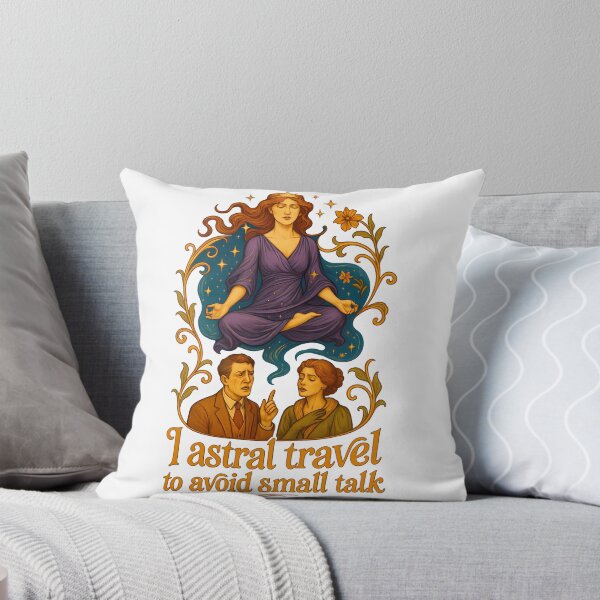 Item preview, I Astral Travel To Avoid Small Talk Art Nouveau T-Shirt | Introvert Spiritual Humor designed and sold by MySpiritTravels.