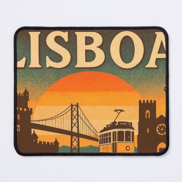 Item preview, Lisbon Portugal Vintage Travel Poster Illustration designed and sold by Retr0Tshirts.