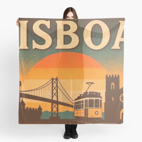 Item preview, Lisbon Portugal Vintage Travel Poster Illustration designed and sold by Retr0Tshirts.
