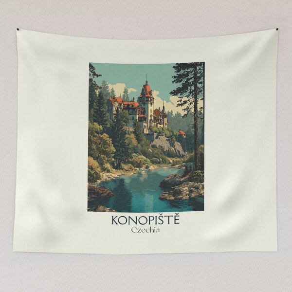 Item preview, Konopiště Czech Republic Vintage Travel Poster - Archduke's Castle Estate designed and sold by TuncGK.