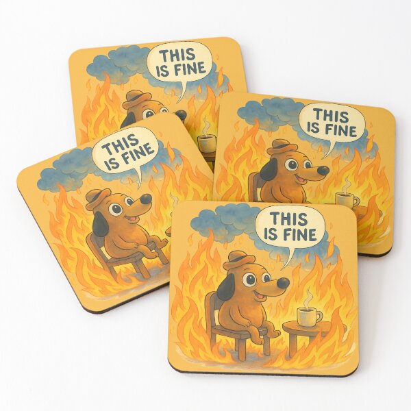 Item preview, This Is Fine Classic Dog — Original Meme Art, Calm Dog in Flames, Iconic Internet Comic, Hot Mess Humor designed and sold by GirlyPopped.