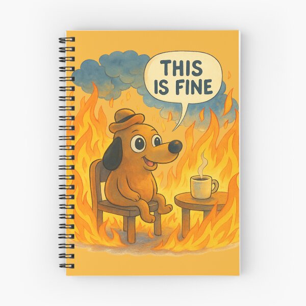 Item preview, This Is Fine Classic Dog — Original Meme Art, Calm Dog in Flames, Iconic Internet Comic, Hot Mess Humor designed and sold by GirlyPopped.