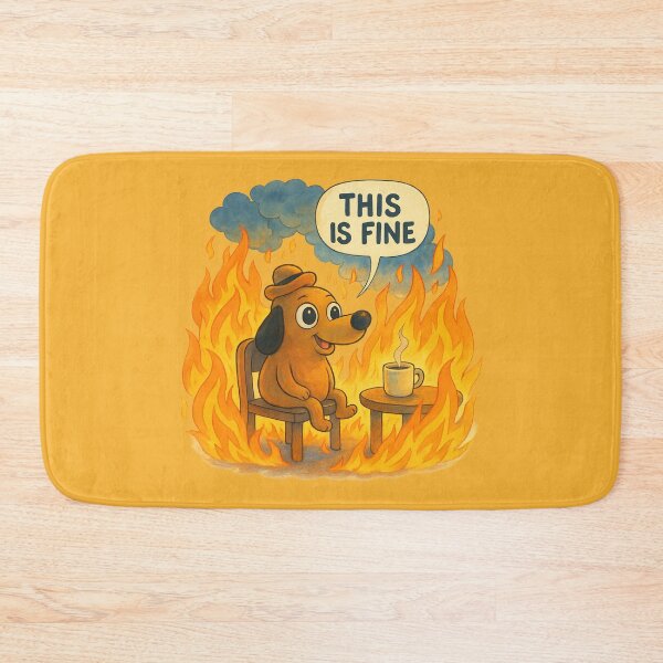 Item preview, This Is Fine Classic Dog — Original Meme Art, Calm Dog in Flames, Iconic Internet Comic, Hot Mess Humor designed and sold by GirlyPopped.