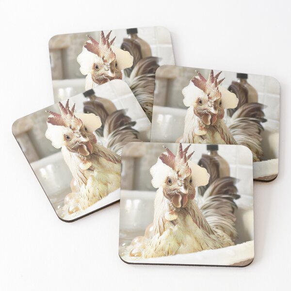 Item preview, Chicken Taking a Bath, Cute Bathroom Decor designed and sold by CheekyAnimalz.