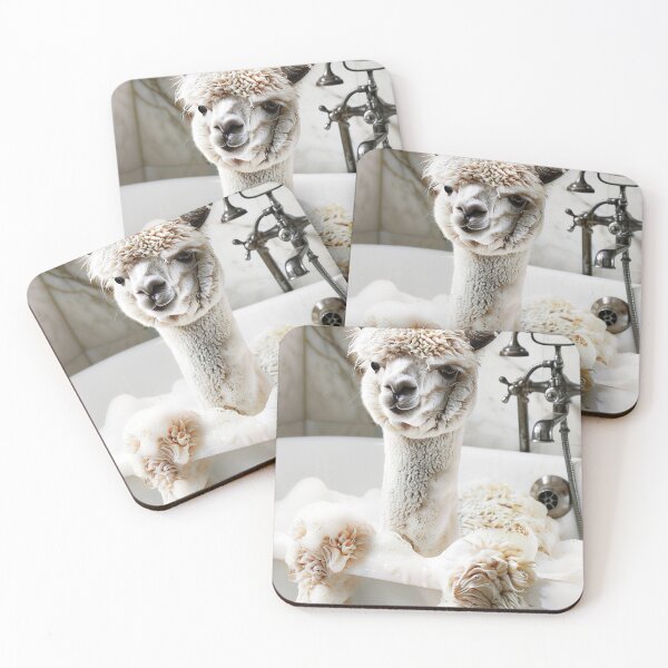 Item preview, Alpaca Taking a Bath, Cute Bathroom Decor designed and sold by CheekyAnimalz.