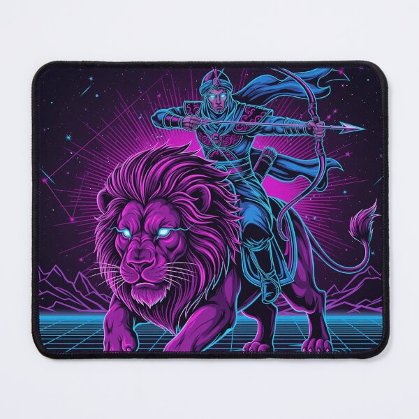 Item preview, Mythical Persian Archer - Neon Retrowave Lion designed and sold by dchom.