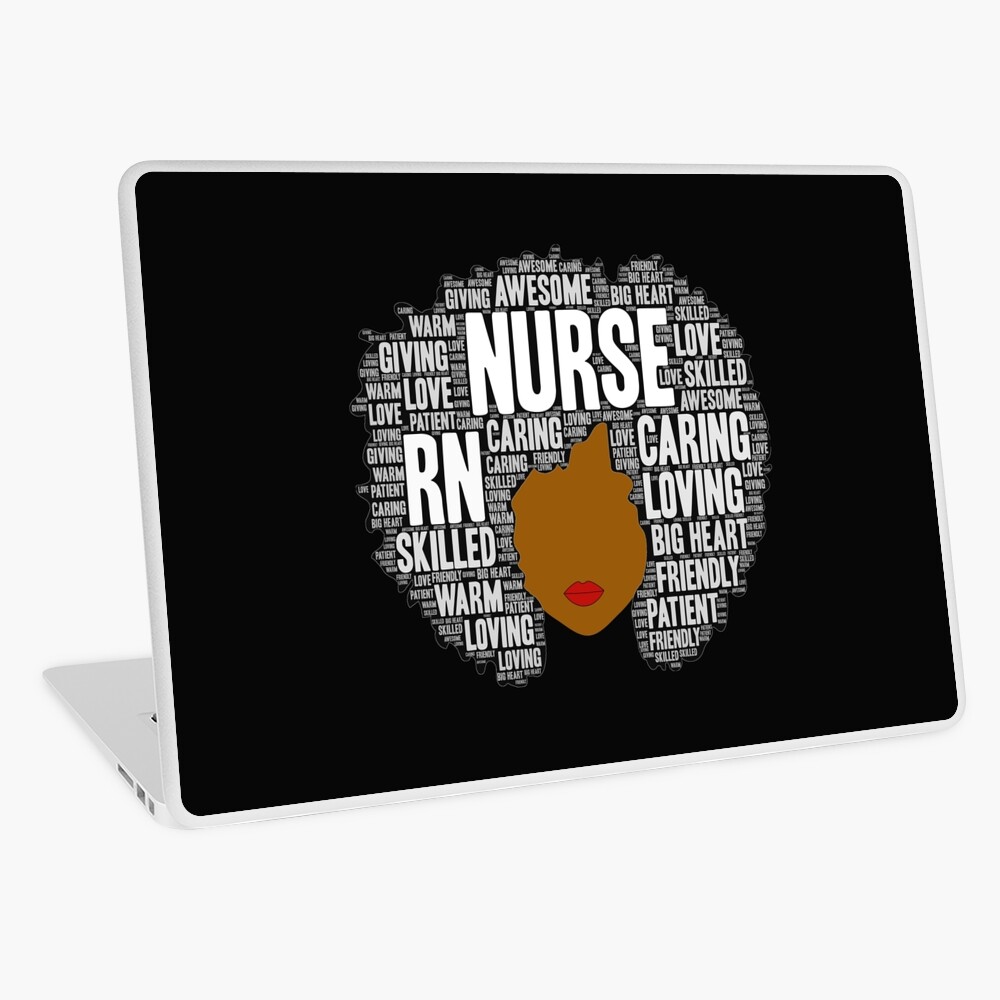 Afro Art Gift for Black Nurse RN LPN Laptop Skin