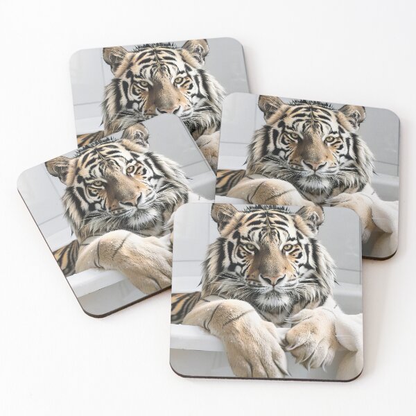 Item preview, Tiger Taking a Bath, Cute Bathroom Decor designed and sold by CheekyAnimalz.