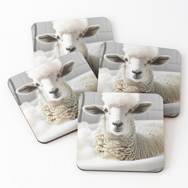 Item preview, Sheep Taking a Bath, Cute Bathroom Decor designed and sold by CheekyAnimalz.