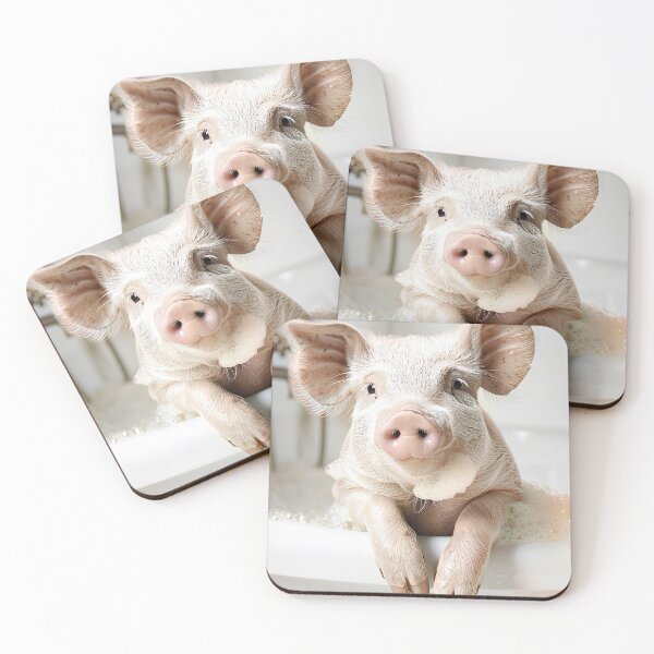 Item preview, Pig Taking a Bath, Cute Bathroom Decor designed and sold by CheekyAnimalz.