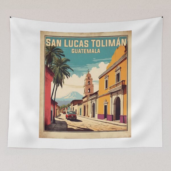 Item preview, San Lucas Toliman Guatemala Vintage Poster Tourism  designed and sold by TravelersGems.