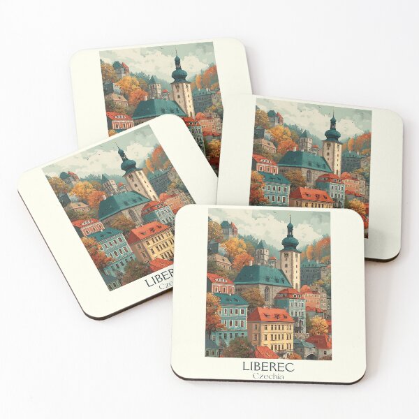 Item preview, Liberec Czech Republic Vintage Travel Poster - North Bohemian City View designed and sold by TuncGK.