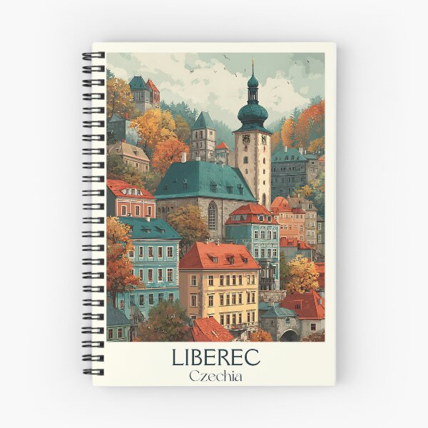 Item preview, Liberec Czech Republic Vintage Travel Poster - North Bohemian City View designed and sold by TuncGK.