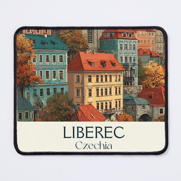 Item preview, Liberec Czech Republic Vintage Travel Poster - North Bohemian City View designed and sold by TuncGK.