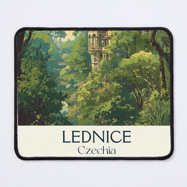 Item preview, Lednice Czech Republic Vintage Travel Poster - UNESCO Chateau Gardens designed and sold by TuncGK.