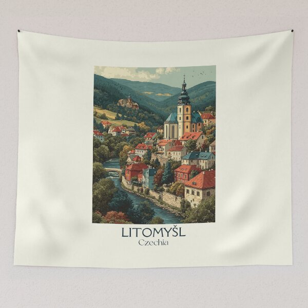 Item preview, Litomyšl Czech Republic Vintage Travel Poster - UNESCO Renaissance Castle designed and sold by TuncGK.