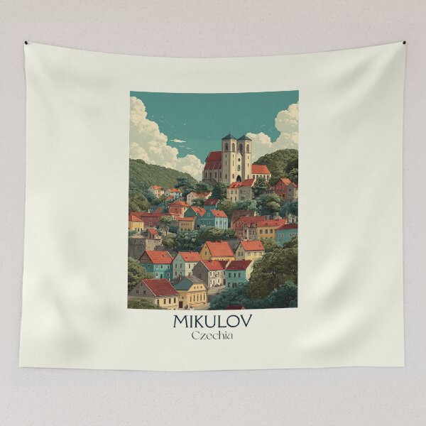 Item preview, Mikulov Czech Republic Vintage Travel Poster - South Moravian Wine Region designed and sold by TuncGK.