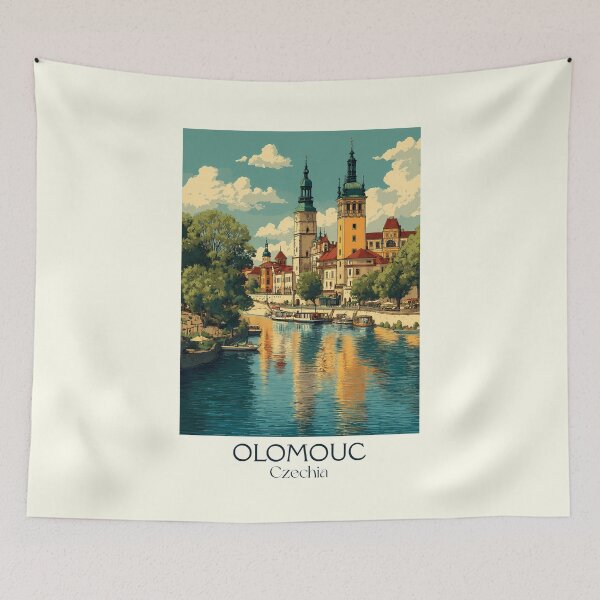 Item preview, Olomouc Czech Republic Vintage Travel Poster - Moravian Cathedral City designed and sold by TuncGK.