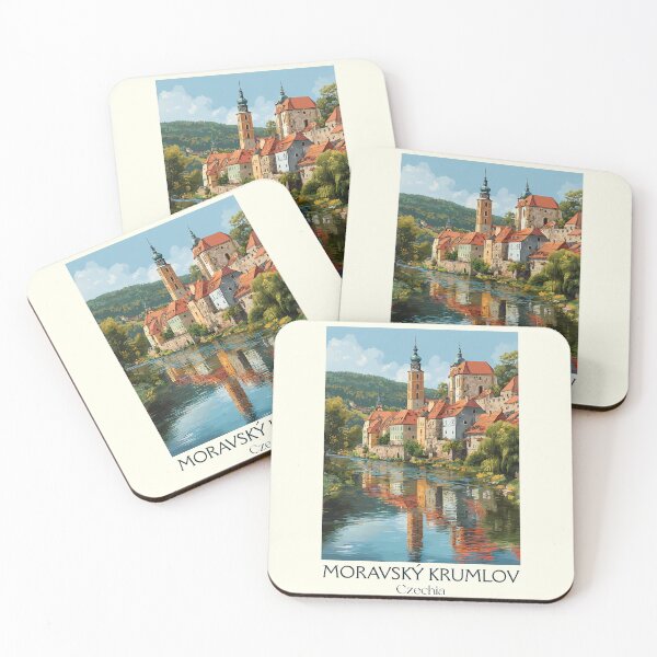 Item preview, Moravský Krumlov Czech Republic Vintage Travel Poster - Rokytná River Town designed and sold by TuncGK.