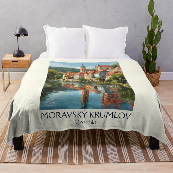 Item preview, Moravský Krumlov Czech Republic Vintage Travel Poster - Rokytná River Town designed and sold by TuncGK.