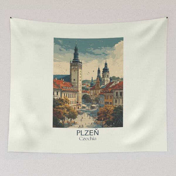 Item preview, Plzeň Czech Republic Vintage Travel Poster - Pilsner Beer Origin designed and sold by TuncGK.