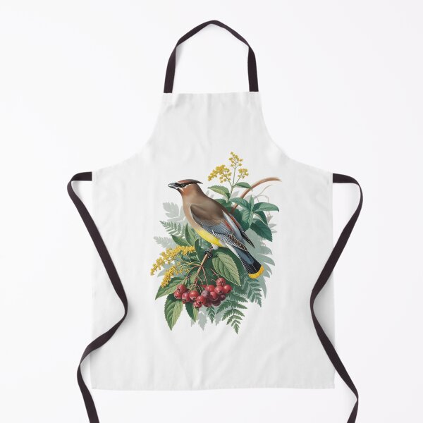 Item preview, Cedar Waxwing with Berries and Leaves designed and sold by BirdsnStuff.