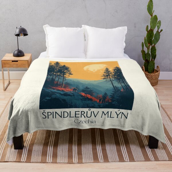 Item preview, Špindlerův Mlýn Czech Republic Vintage Travel Poster - Krkonoše Ski Resort designed and sold by TuncGK.