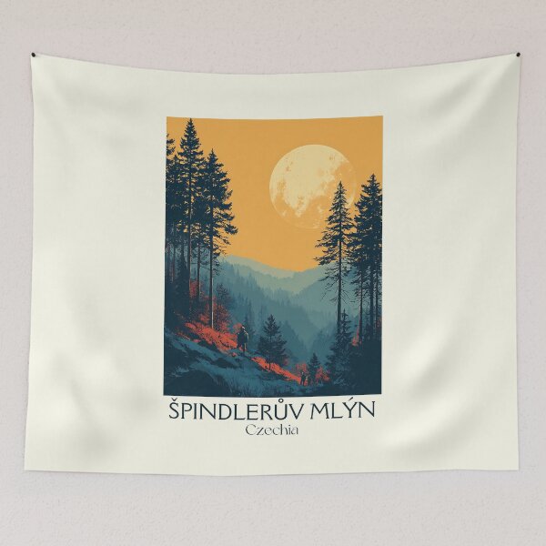 Item preview, Špindlerův Mlýn Czech Republic Vintage Travel Poster - Krkonoše Ski Resort designed and sold by TuncGK.