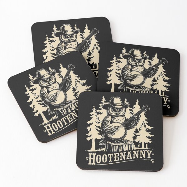 Item preview, Banjo Playing Owl Hootenanny Folk Music Design designed and sold by love3617.