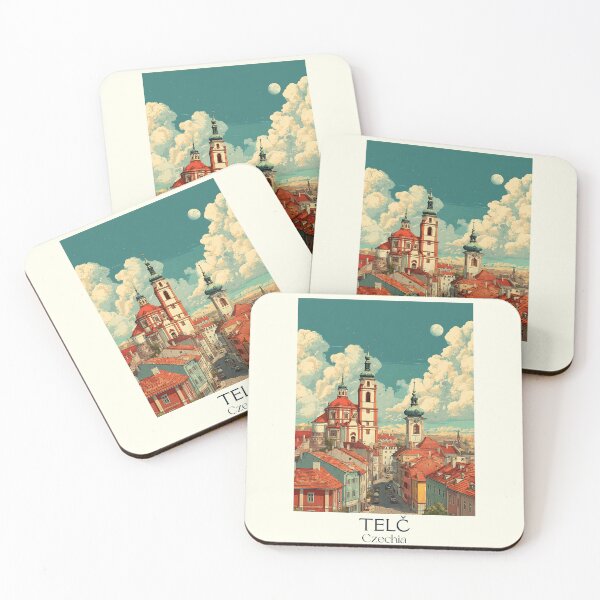 Item preview, Telč Czech Republic Vintage Travel Poster - UNESCO Renaissance Square designed and sold by TuncGK.