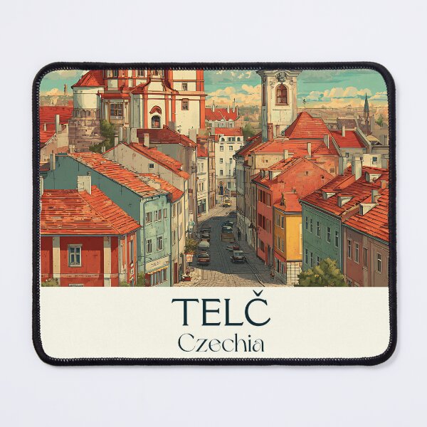 Item preview, Telč Czech Republic Vintage Travel Poster - UNESCO Renaissance Square designed and sold by TuncGK.
