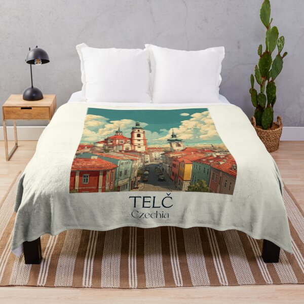 Item preview, Telč Czech Republic Vintage Travel Poster - UNESCO Renaissance Square designed and sold by TuncGK.