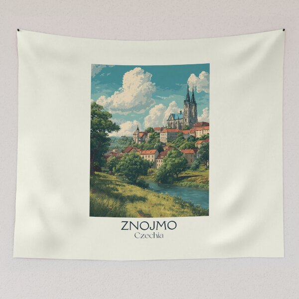 Item preview, Znojmo Czech Republic Vintage Travel Poster - South Moravian Wine City designed and sold by TuncGK.