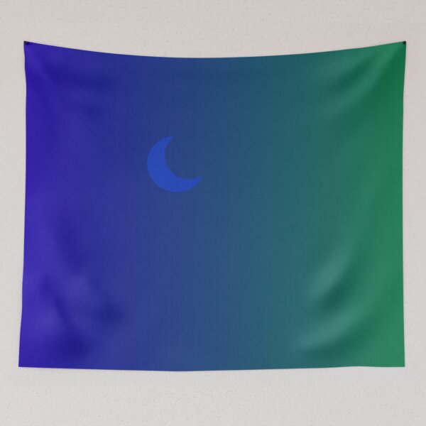 Item preview, Blue/Green Gradient Sky w/Crescent Moon designed and sold by ShaunSandhu.