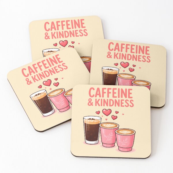 Item preview, Caffeine & Kindness – Cute Coffee Design designed and sold by PrintandJoy.