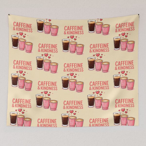 Item preview, Caffeine & Kindness – Cute Coffee Design designed and sold by PrintandJoy.
