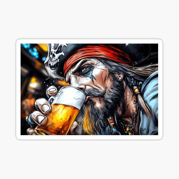 Item preview, Pirate Enjoying a Pint of Beer in a Tavern Scene designed and sold by Artessie.