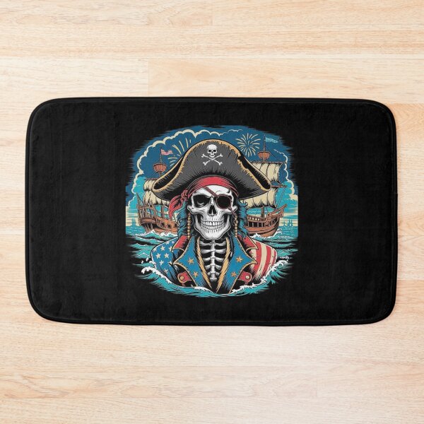 Item preview, American Flag Pirate Skeleton Nautical Art designed and sold by love3617.