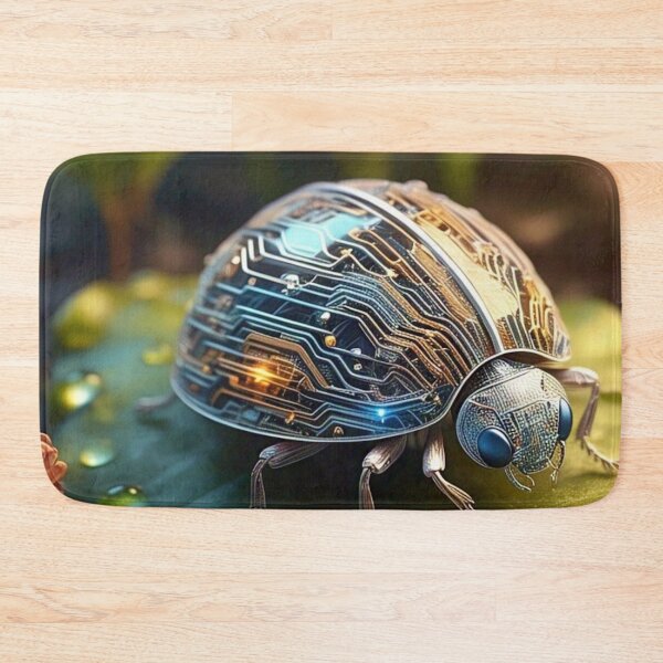 Item preview, Cyber Ladybug Art – Futuristic Circuit Bug Nature Print designed and sold by Esterlane.