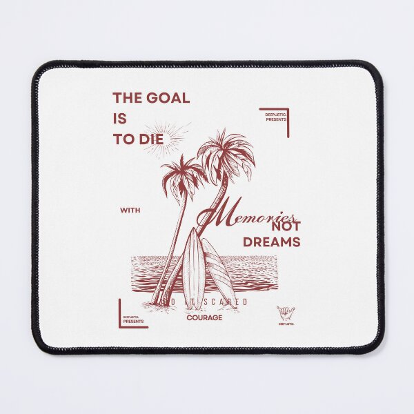 Item preview, SUMMER PALM TREES BEACH AND SURFING BOARD VINTAGE BROWN DESIGN-THE GOAL IS TO DIE WITH MEMORIES NOT DREAMS designed and sold by deeplistic.