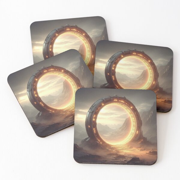 Item preview, Glowing Half-Open Portal – Empty Gateway Fantasy Sci-Fi Art designed and sold by ashokreddy343.